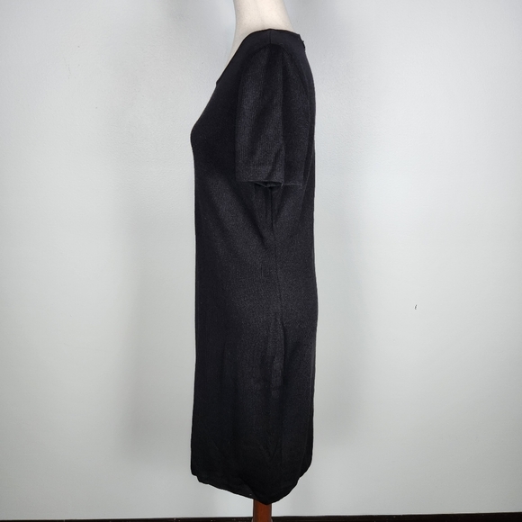 St. John Collection Black/Caviar Knit Cap Sleeve Sheath Dress Size 10 - Picture 5 of 15